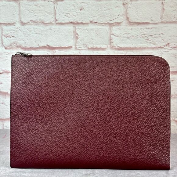 LOUIS VUITTON POCHETTE JOUR BURGUNDY LEATHER CLUTCH BAG - Picture 1 of 14